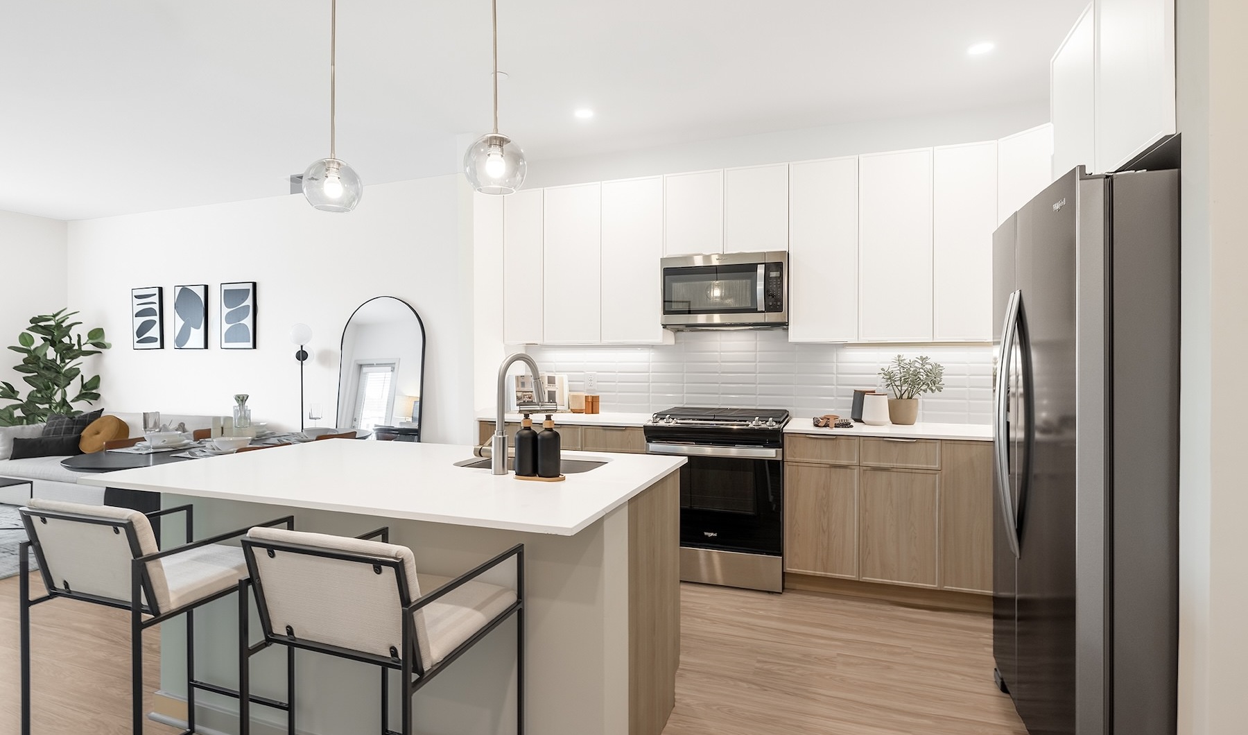 kitchen with an island and stainless steel appliances